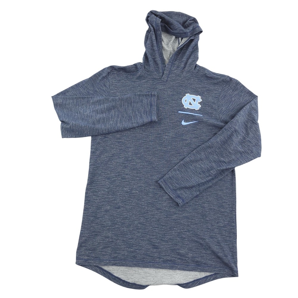Nike Tee Dri Fit Hoodie Shirt North Carolina Tar Heels Shirt Mens Small Blue